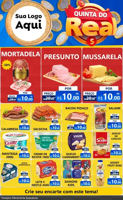 Modelo de Encarte para Encarte Grande com o tema Quinta do Real para Frios e Laticínios