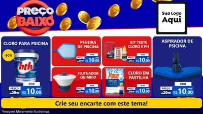 Modelo de TV para TV Horizontal com o tema Preço Baixo para Produtos para Piscina