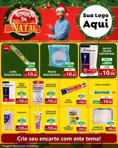 Modelo de Rede Social para Feed Instagram com o tema Promoção de Natal para Embalagens