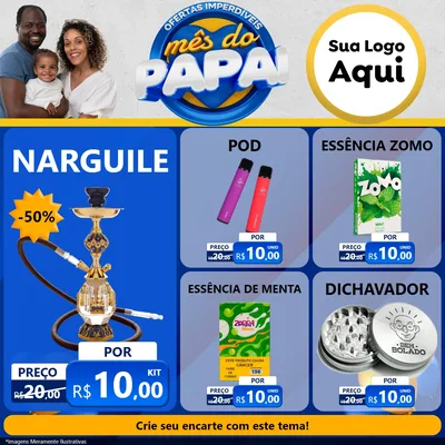 Modelo de Rede Social para Feed Facebook com o tema Ofertas Imperdíveis Mês Do Papai para Tabacaria