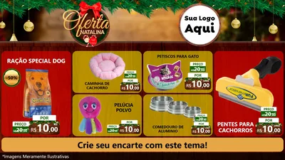 Modelo de TV para TV Horizontal com o tema Ofertas Natalina para Pet Shop