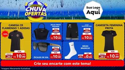 Modelo de TV para TV Horizontal com o tema Chuva de Ofertas para Roupas e acessórios