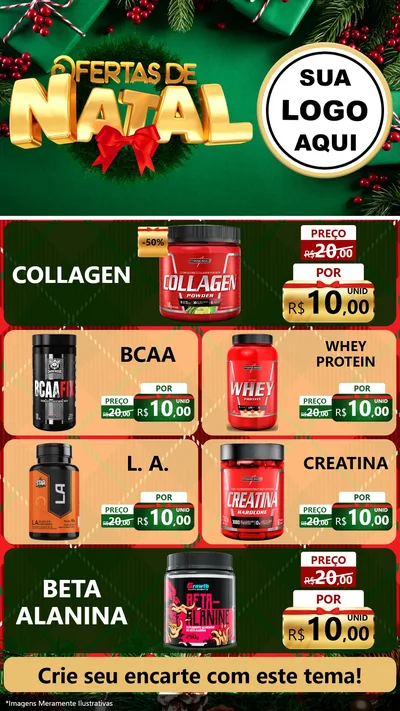 Modelo de TV para TV Vertical com o tema Ofertas de Natal para Suplementos alimentares