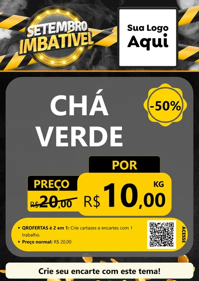 Modelo de Cartaz para Cartaz A4 Vertical com o tema Setembro Imbatível para Produtos Naturais