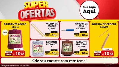 Modelo de TV para TV Horizontal com o tema Super Ofertas para Armarinho e Aviamentos
