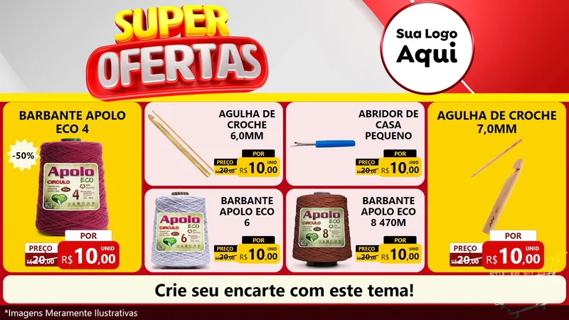 Modelo de TV para TV Horizontal com o tema Super Ofertas para Armarinho e Aviamentos