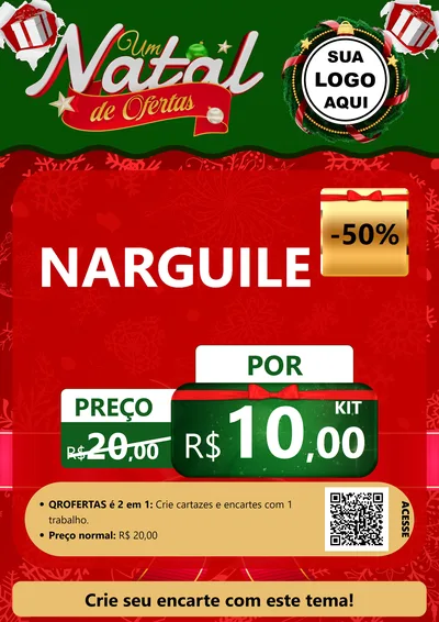 Modelo de Cartaz para Cartaz A4 Vertical com o tema Um Natal de Ofertas para Tabacaria