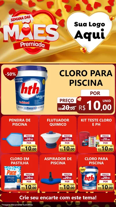 Modelo de Rede Social para Stories com o tema Semana das Mães Premiada para Produtos para Piscina
