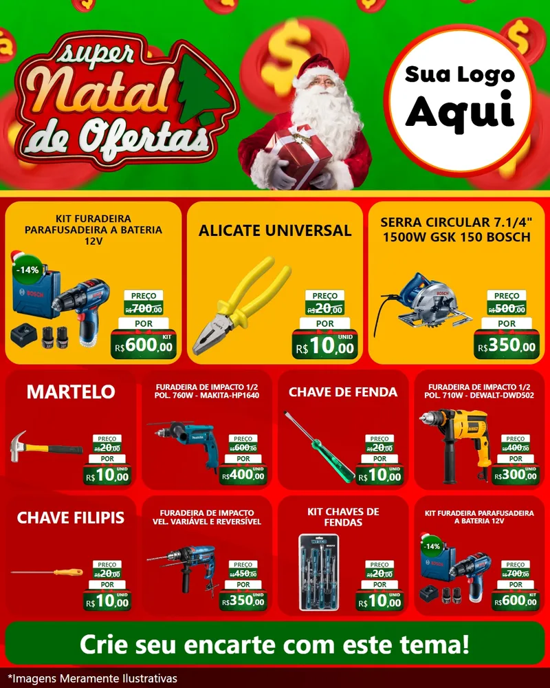 Modelo de Rede Social para Feed Instagram com o tema Super Natal de Ofertas para Maquinas e Ferramentas
