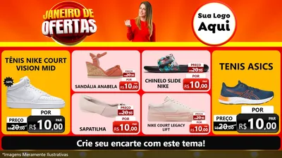 Modelo de TV para TV Horizontal com o tema Janeiro de Ofertas para Calçados