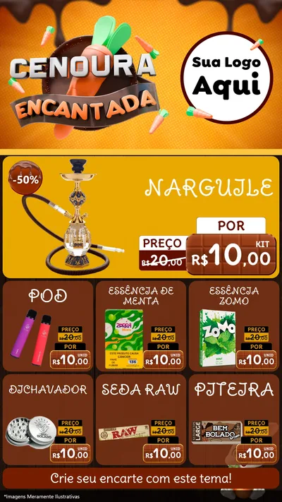 Modelo de Rede Social para Stories com o tema Cenoura Encantada - Páscoa para Tabacaria