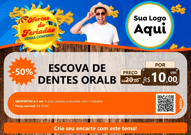 Modelo de Cartaz para Cartaz A4 Horizontal com o tema Ofertas do Feriadão para Higiene Pessoal