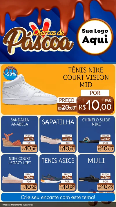 Modelo de Rede Social para Stories com o tema Ofertas de Páscoa para Calçados