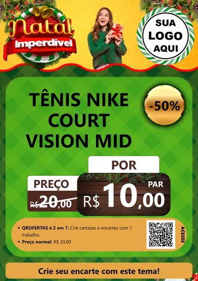 Modelo de Cartaz para Cartaz A4 Vertical com o tema Natal Imperdível para Calçados