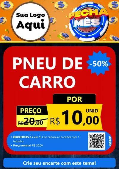 Modelo de Cartaz para Cartaz A4 Vertical com o tema Fecha Mês para Auto peças