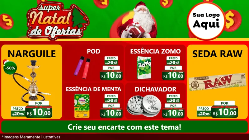 Modelo de TV para TV Horizontal com o tema Super Natal de Ofertas para Tabacaria