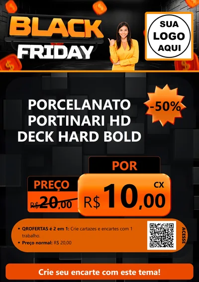 Modelo de Cartaz para Cartaz A4 Vertical com o tema Black Friday para Pisos e revestimentos