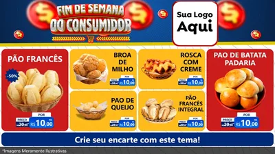 Modelo de TV para TV Horizontal com o tema Fim de Semana do Consumidor para Padaria