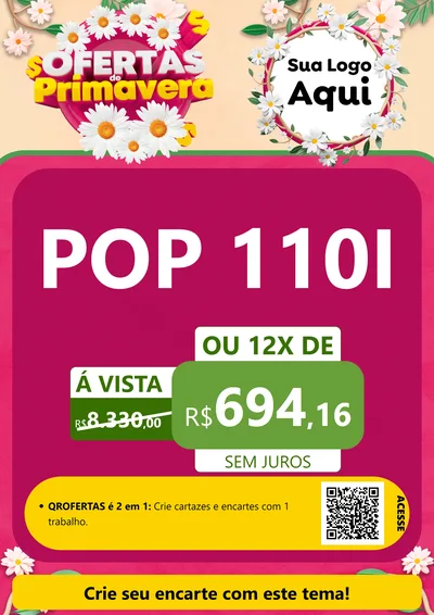 Modelo de Cartaz para Cartaz A4 Vertical com o tema Ofertas de Primavera para Concessionaria de Motos