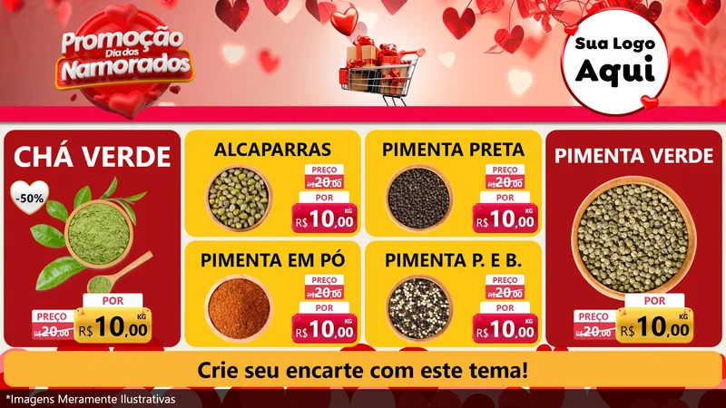 Modelo de TV para TV Horizontal com o tema Promoção Dia dos Namorados para Produtos Naturais