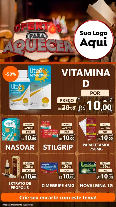 Modelo de Rede Social para Stories com o tema Ofertas Para Aquecer para Farmácia