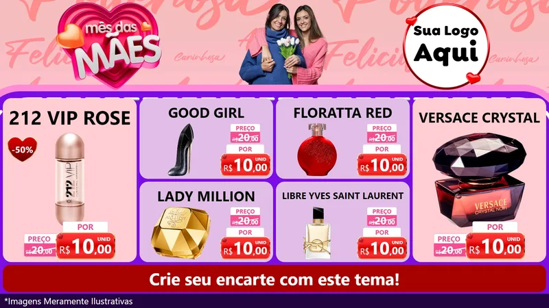 Modelo de TV para TV Horizontal com o tema Mês Das Mães para Perfumes