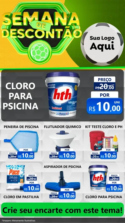 Modelo de Rede Social para Stories com o tema Semana de Descontão - Copa para Produtos para Piscina