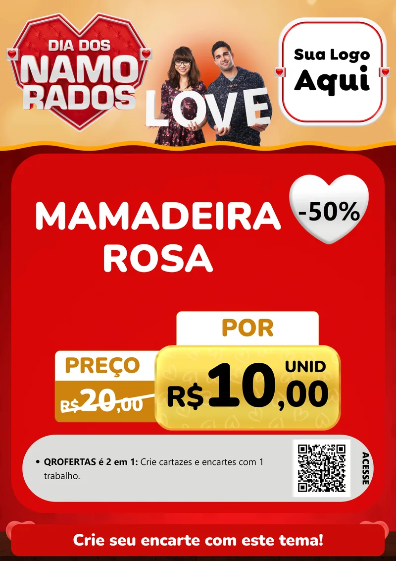 Modelo de Cartaz para Cartaz A4 Vertical com o tema Dia dos Namorados para Bebês