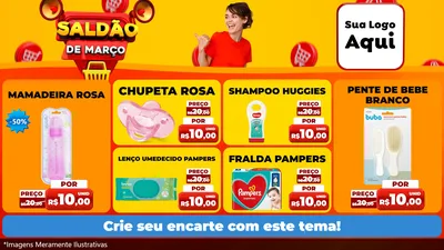 Modelo de TV para TV Horizontal com o tema Saldão de Março para Bebês