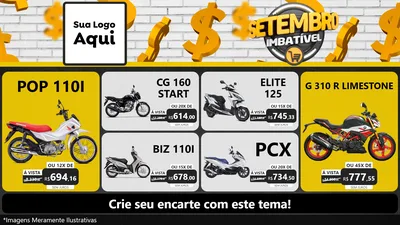 Modelo de TV para TV Horizontal com o tema Setembro Imbatível para Concessionaria de Motos
