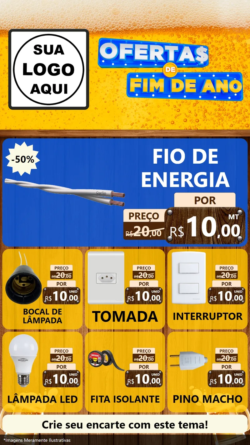 Modelo de Rede Social para Stories com o tema Ofertas de Fim de Ano para Materiais Elétricos
