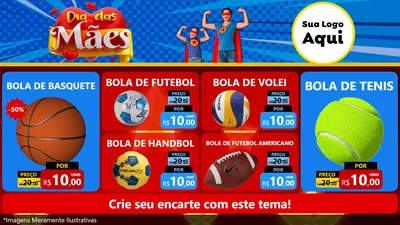 Modelo de TV para TV Horizontal com o tema Dia das Mães para Artigos Esportivos