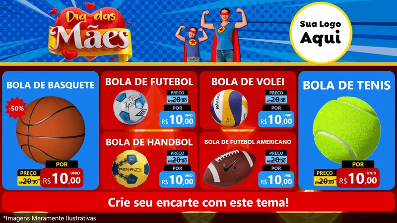 Modelo de TV para TV Horizontal com o tema Dia das Mães para Artigos Esportivos