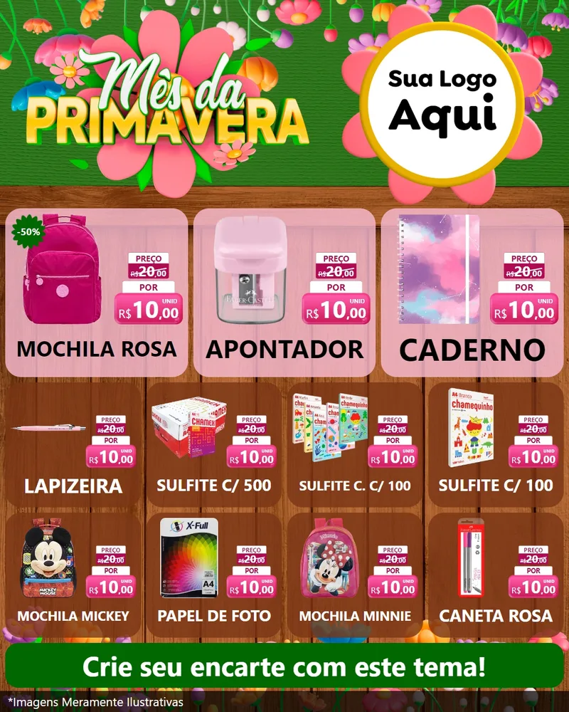 Modelo de Rede Social para Feed Instagram com o tema Mês da Primavera para Papelaria