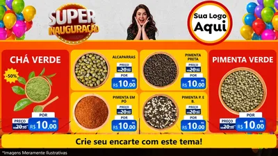 Modelo de TV para TV Horizontal com o tema Super Inauguração para Produtos Naturais