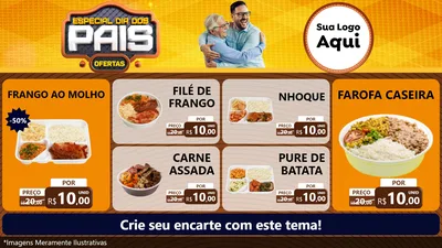 Modelo de TV para TV Horizontal com o tema Especial Dia dos Pais para Restaurante