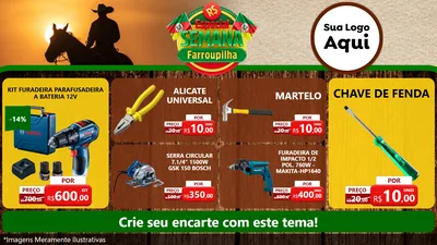 Modelo de TV para TV Horizontal com o tema Especial Semana Farroupilha para Maquinas e Ferramentas