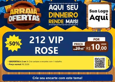 Modelo de Cartaz para Cartaz A4 Horizontal com o tema Arraiá de Ofertas - Junina para Perfumes