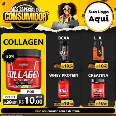 Modelo de Rede Social para Feed Facebook com o tema Mês Especial do Consumidor para Suplementos alimentares