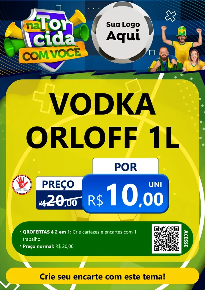 Modelo de Cartaz para Cartaz A4 Vertical com o tema Na Torcida Com Você - Copa para Distribuidora de bebidas