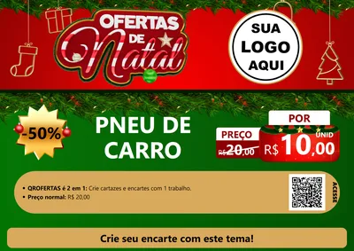 Modelo de Cartaz para Cartaz A4 Horizontal com o tema Ofertas de Natal para Auto peças
