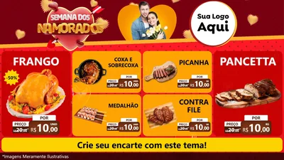 Modelo de TV para TV Horizontal com o tema Semana dos Namorados para Assados