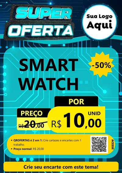 Modelo de Cartaz para Cartaz A4 Vertical com o tema Super Oferta - Informática para Informática
