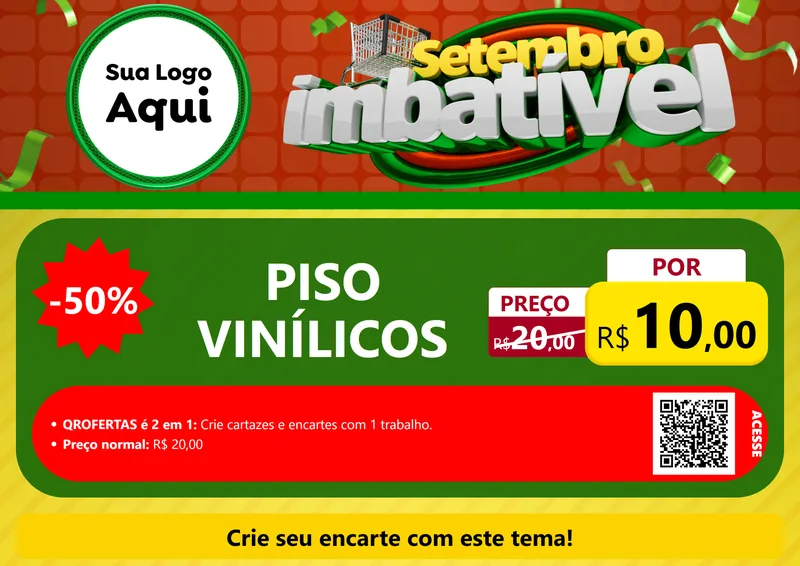 Modelo de Cartaz para Cartaz A4 Horizontal com o tema Setembro Imbatível para Material para Construção
