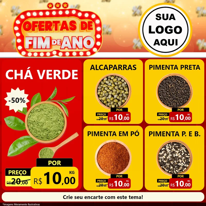 Modelo de Rede Social para Feed Facebook com o tema Ofertas de Fim de Ano para Produtos Naturais
