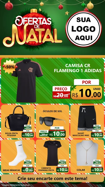 Modelo de Rede Social para Stories com o tema Ofertas de Natal para Roupas e acessórios