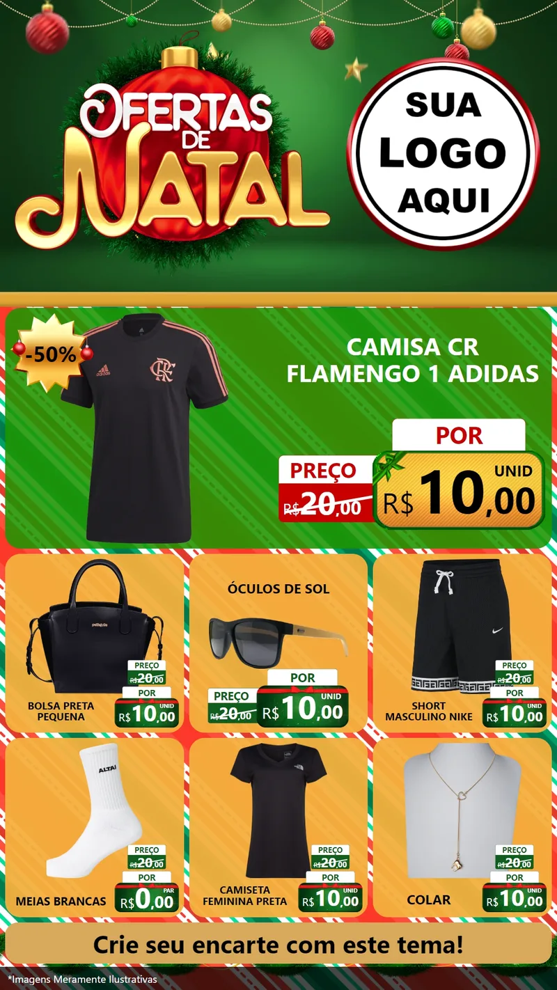 Modelo de Rede Social para Stories com o tema Ofertas de Natal para Roupas e acessórios