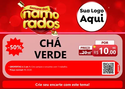 Modelo de Cartaz para Cartaz A4 Horizontal com o tema Semana dos namorados para Produtos Naturais