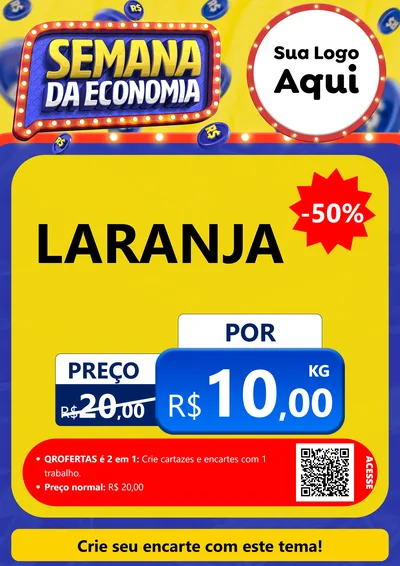 Modelo de Cartaz para Cartaz A4 Vertical com o tema Semana da Economia para Hortifrúti
