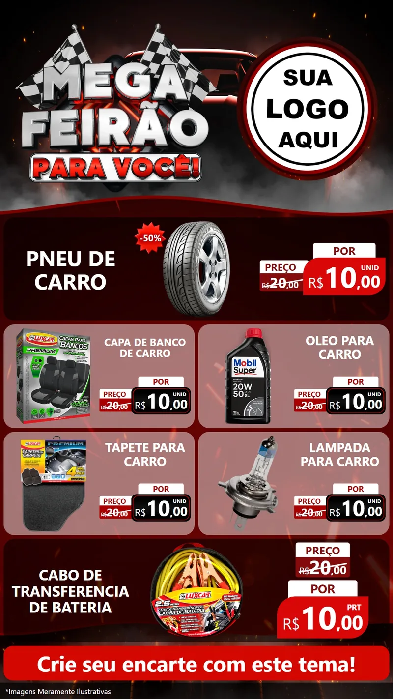 Modelo de TV para TV Vertical com o tema Mega Feirão Para Você! - Autopeças para Auto peças